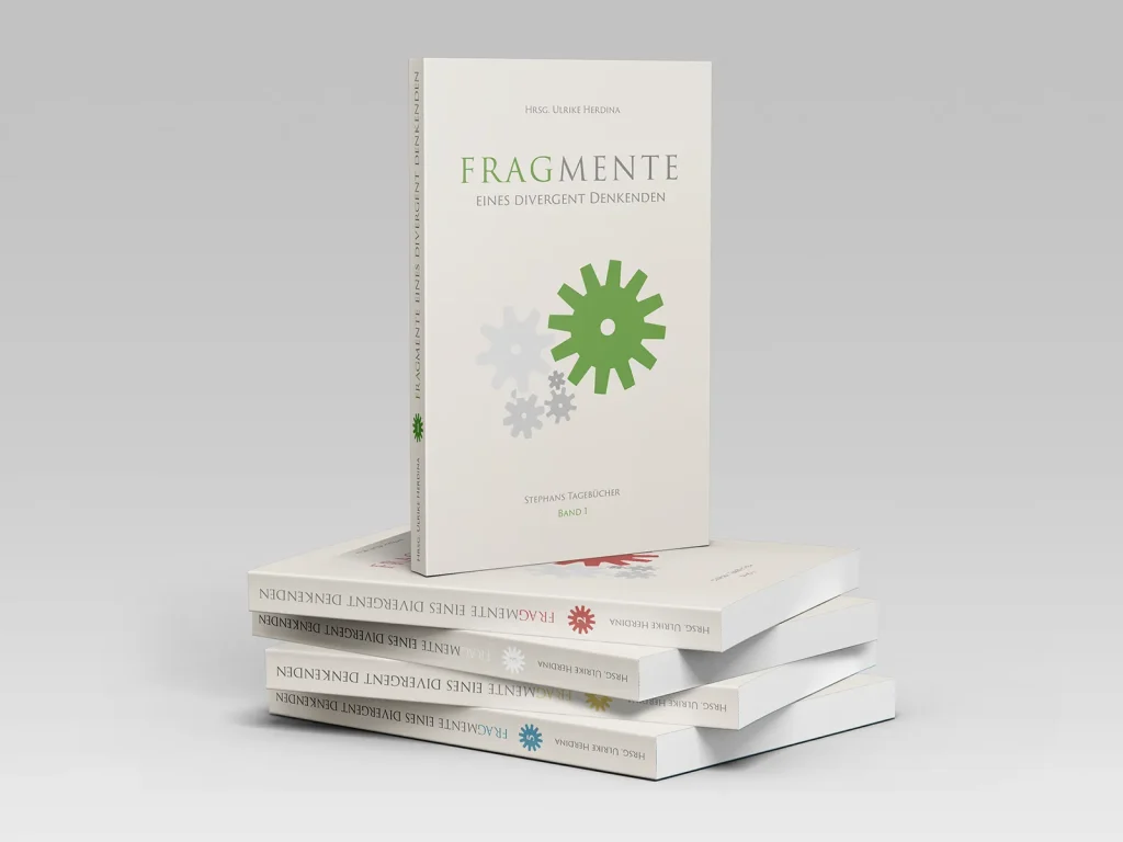Buch-Cover-Design: „Fragmente eines divergent Denkenden“ von Ulrike Herdina