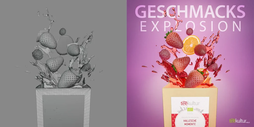3D-Grafik-Design: „Geschmacks-Explosion“